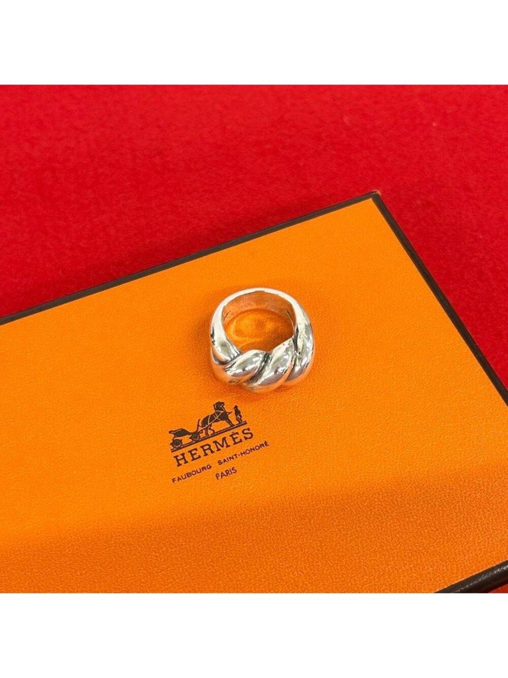 Hermes Torsade Ring 925 Sterling Silver